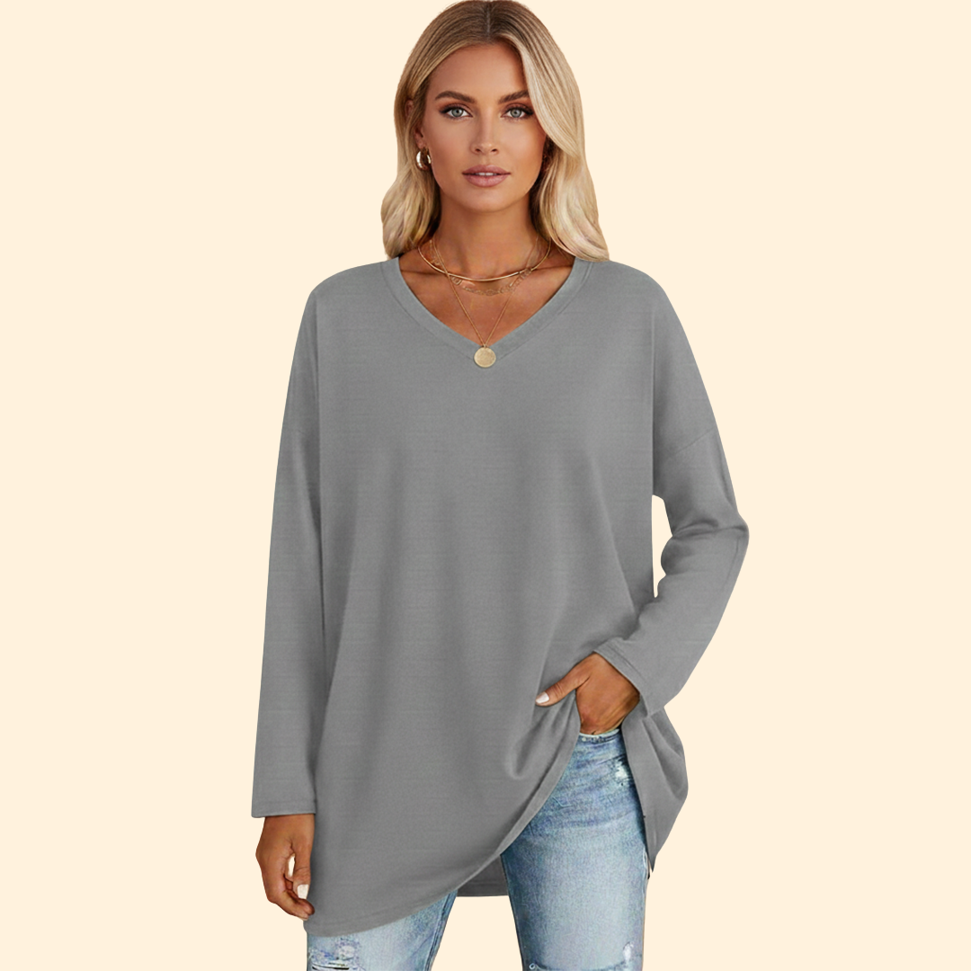 Women's Casual Oversized Long-Sleeve Top