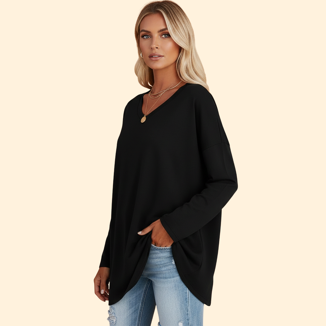 Women's Casual Oversized Long-Sleeve Top