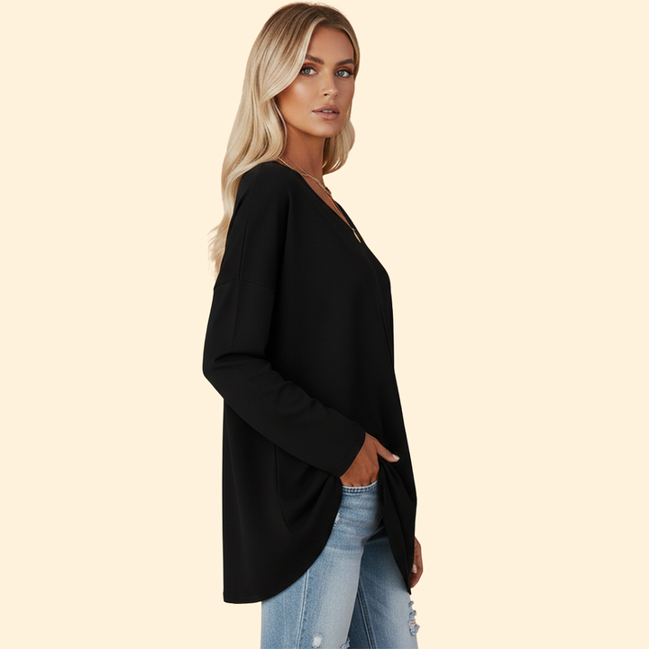 Women's Casual Oversized Long-Sleeve Top