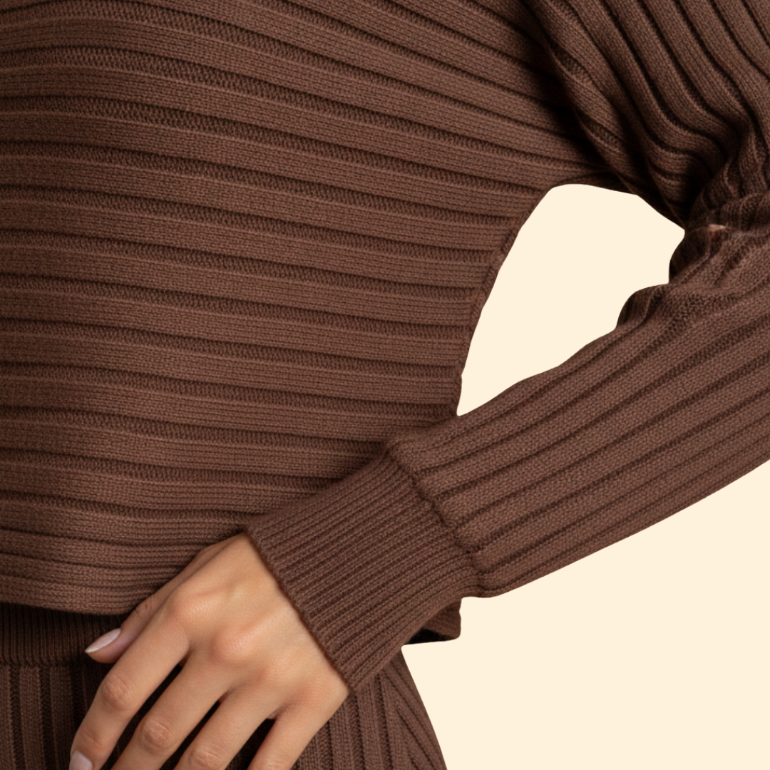 Women’s Chic Ribbed Dress Set