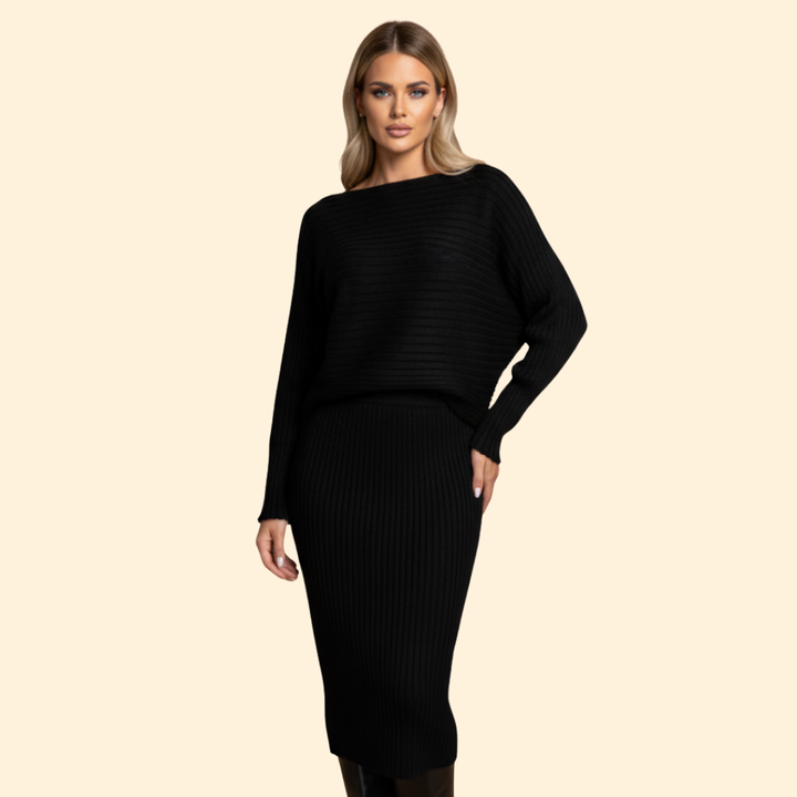 Women’s Chic Ribbed Dress Set