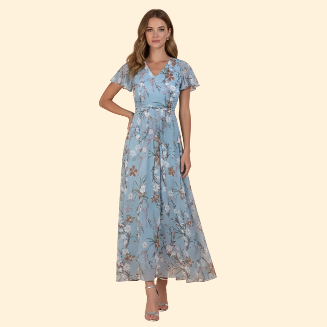 Women’s Chic V-Neck Midi Dress