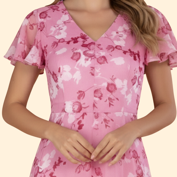 Women’s Chic V-Neck Midi Dress