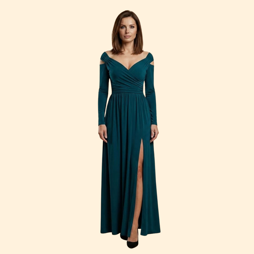 Women's Draped Dress with Built-In Bra