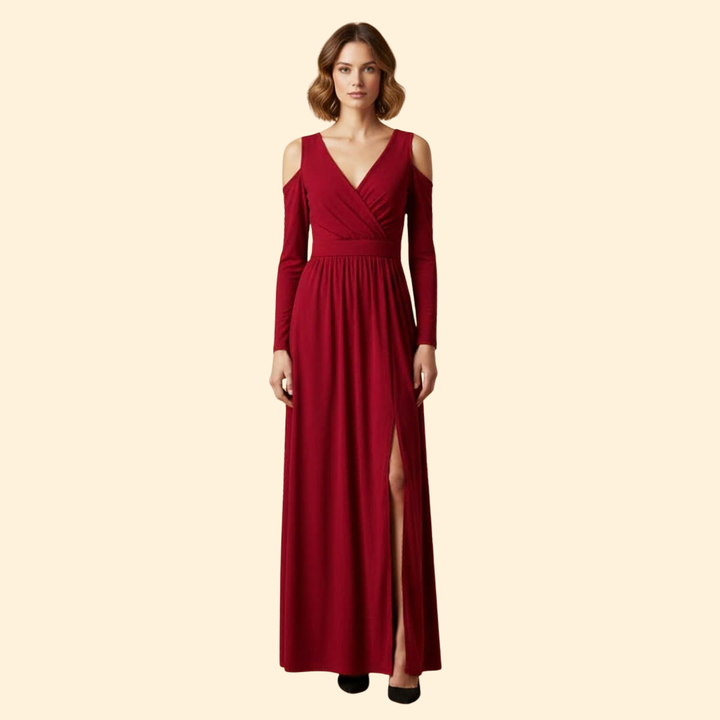 Women's Draped Dress with Built-In Bra