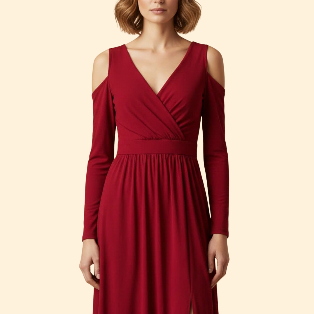 Women's Draped Dress with Built-In Bra