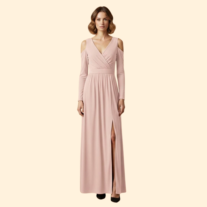 Women's Draped Dress with Built-In Bra