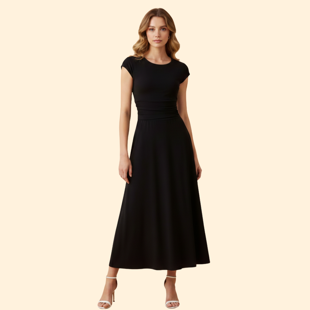 Women's Elegant High-Waisted Midi Dress
