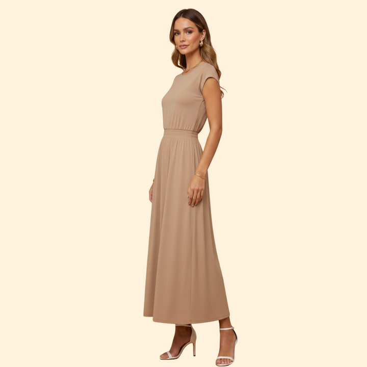 Women's Elegant High-Waisted Midi Dress