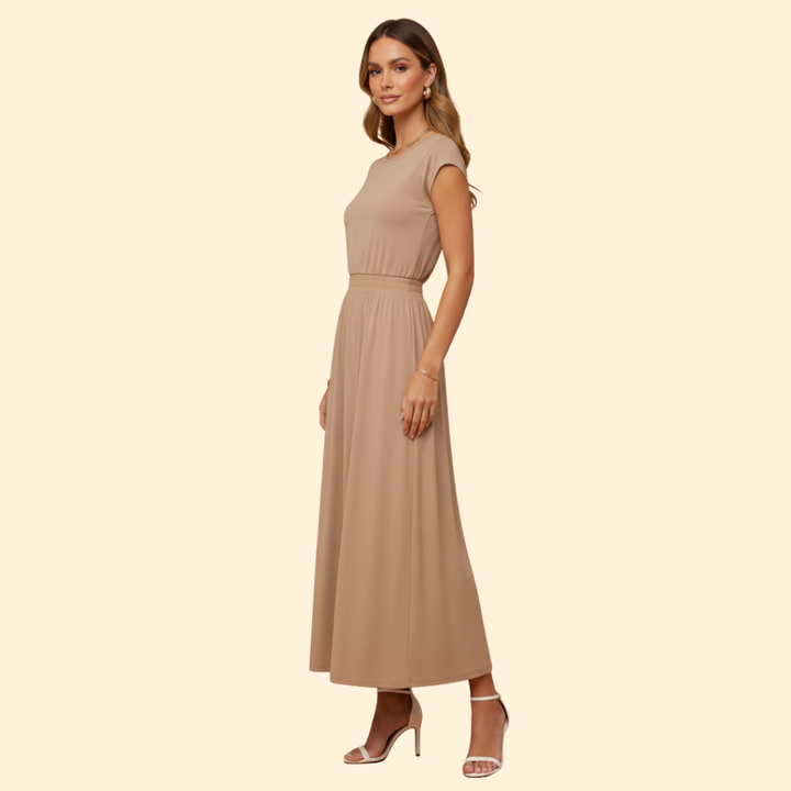 Women's Elegant High-Waisted Midi Dress