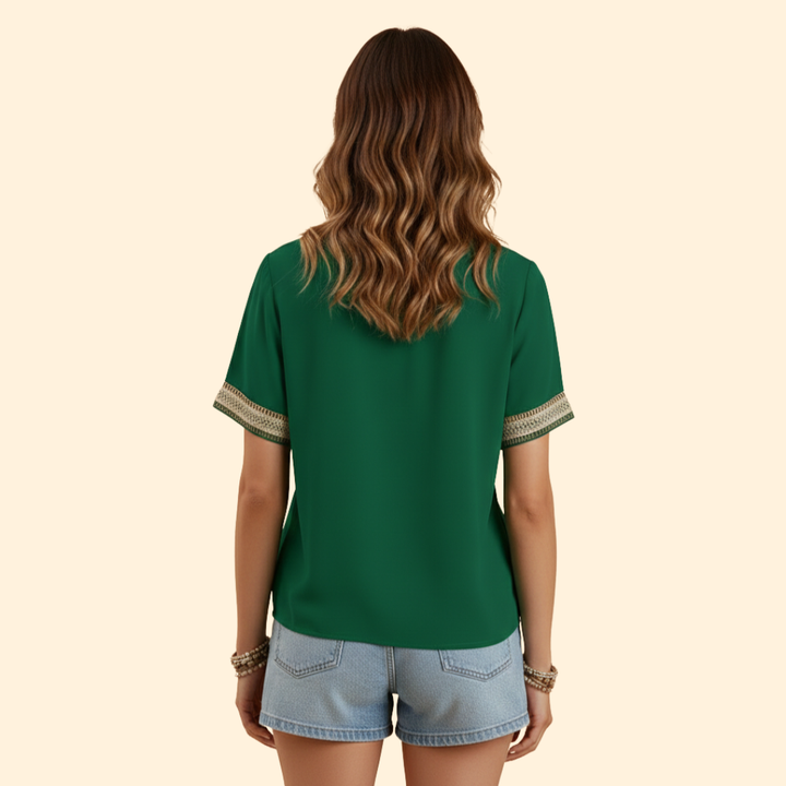 Women's Elegant Lace V-neck Blouse