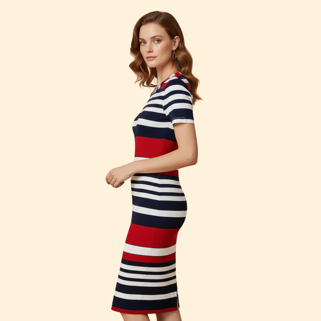Women’s Figure-Hugging Stripe Dress