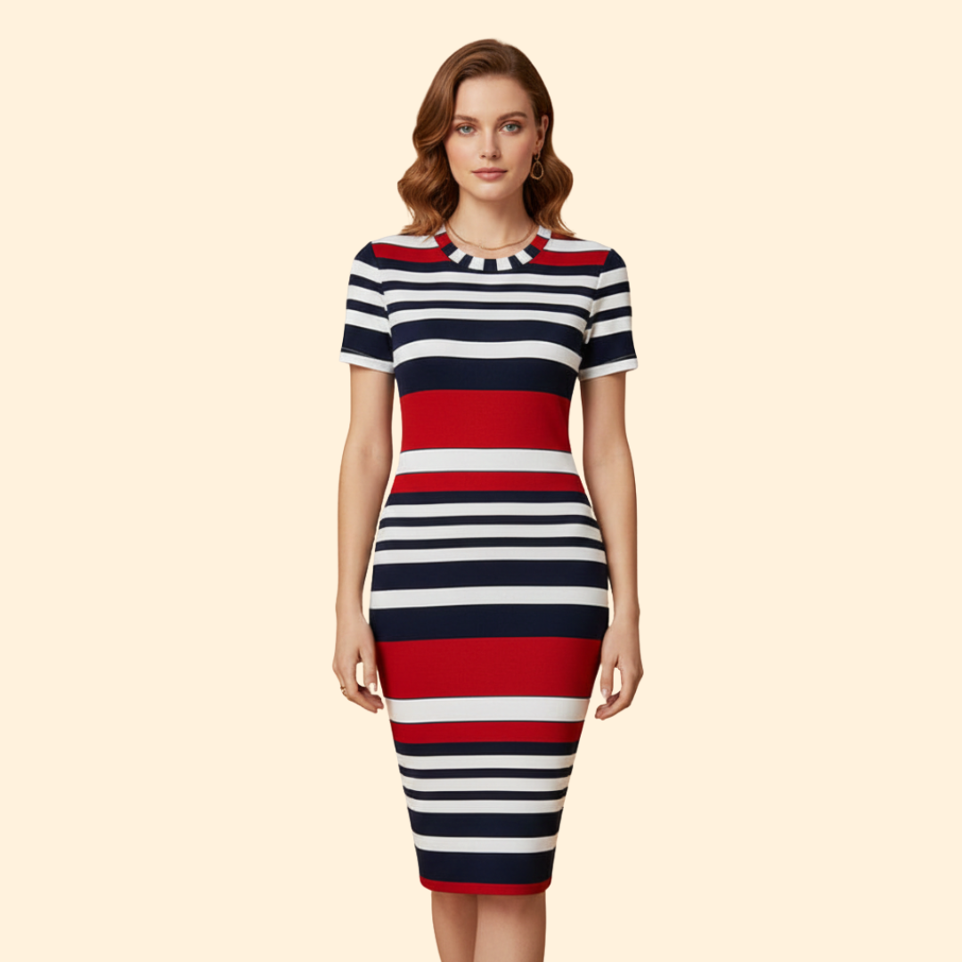 Women’s Figure-Hugging Stripe Dress