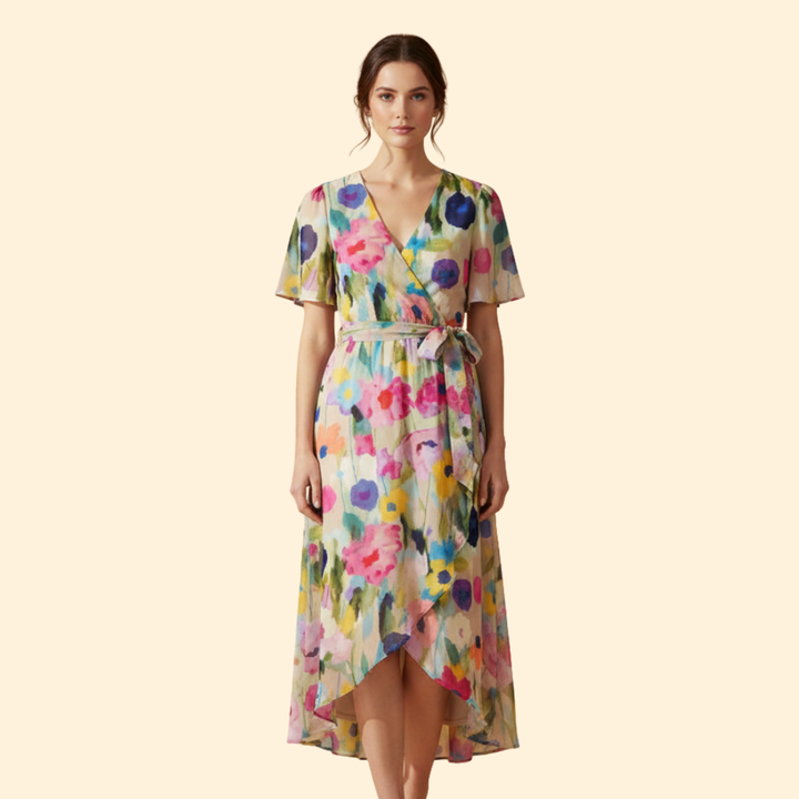 Women’s Floral V-neck Midi Dress