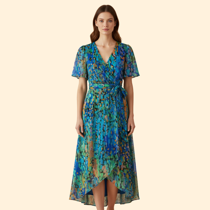 Women’s Floral V-neck Midi Dress