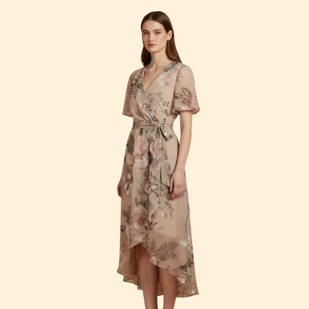 Women’s Floral V-neck Midi Dress