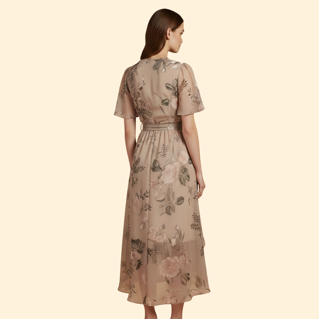 Women’s Floral V-neck Midi Dress