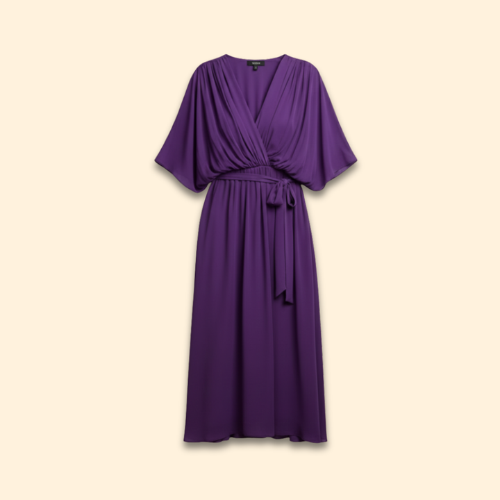 Women's Flowy Chiffon V-Neck Dress