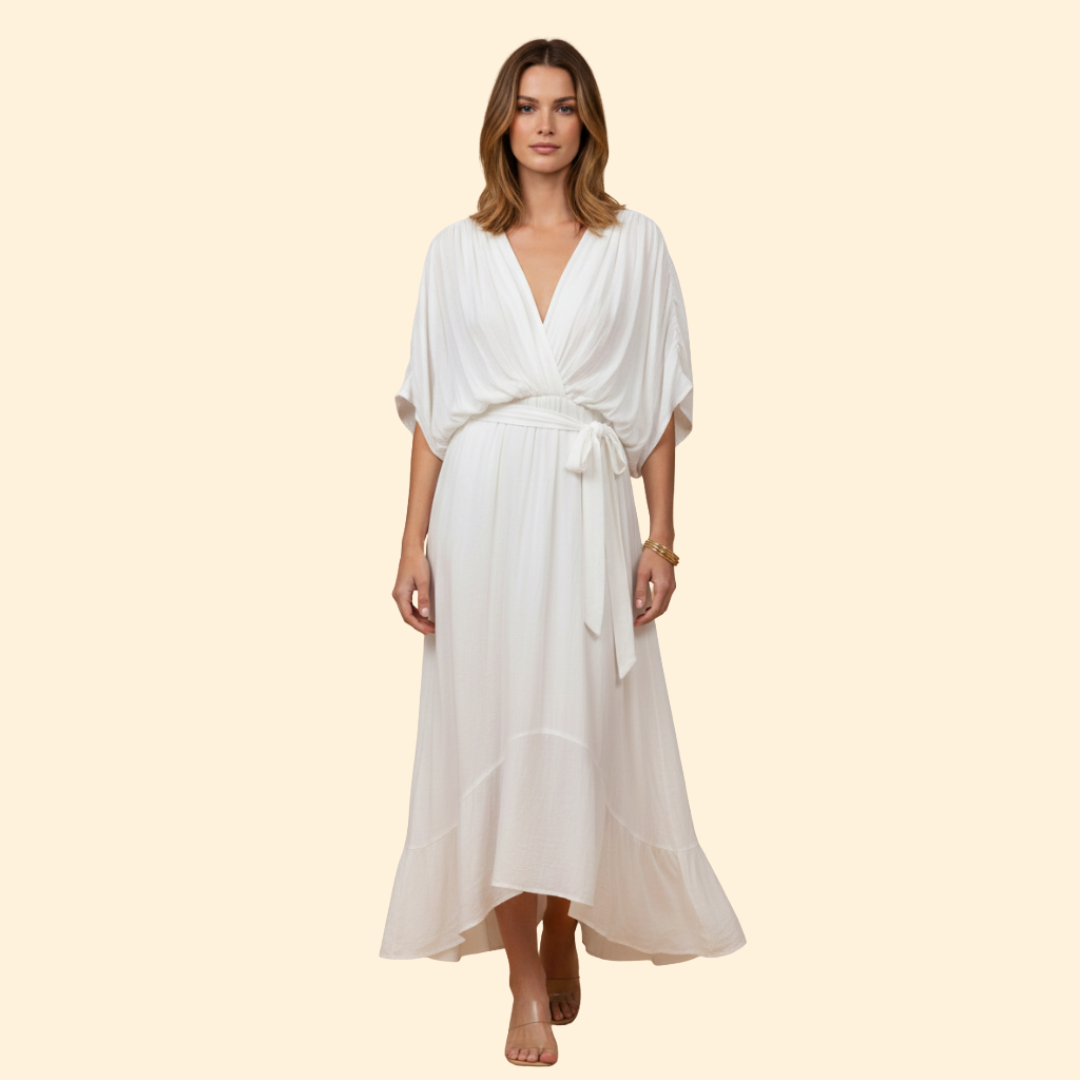 Women's Flowy Chiffon V-Neck Dress