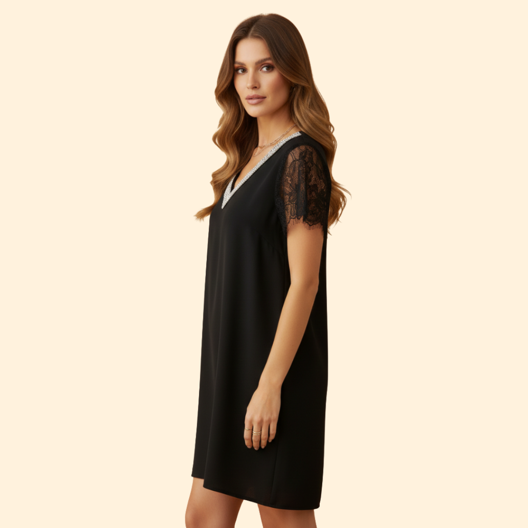 Women’s Lace Sequin V-Neck Dress
