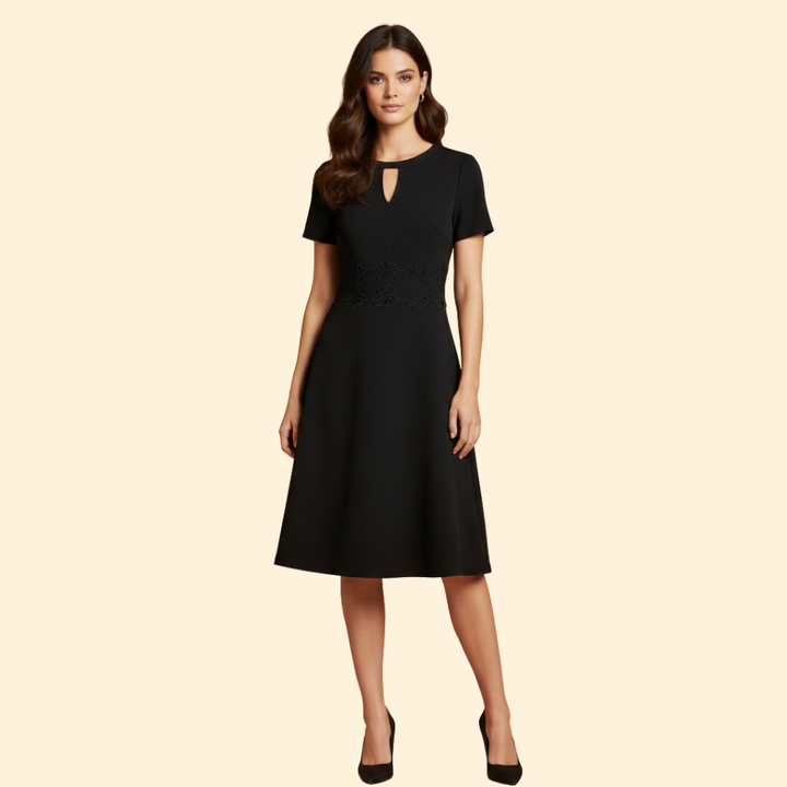 Women's Lace Waist Accentuated Dress