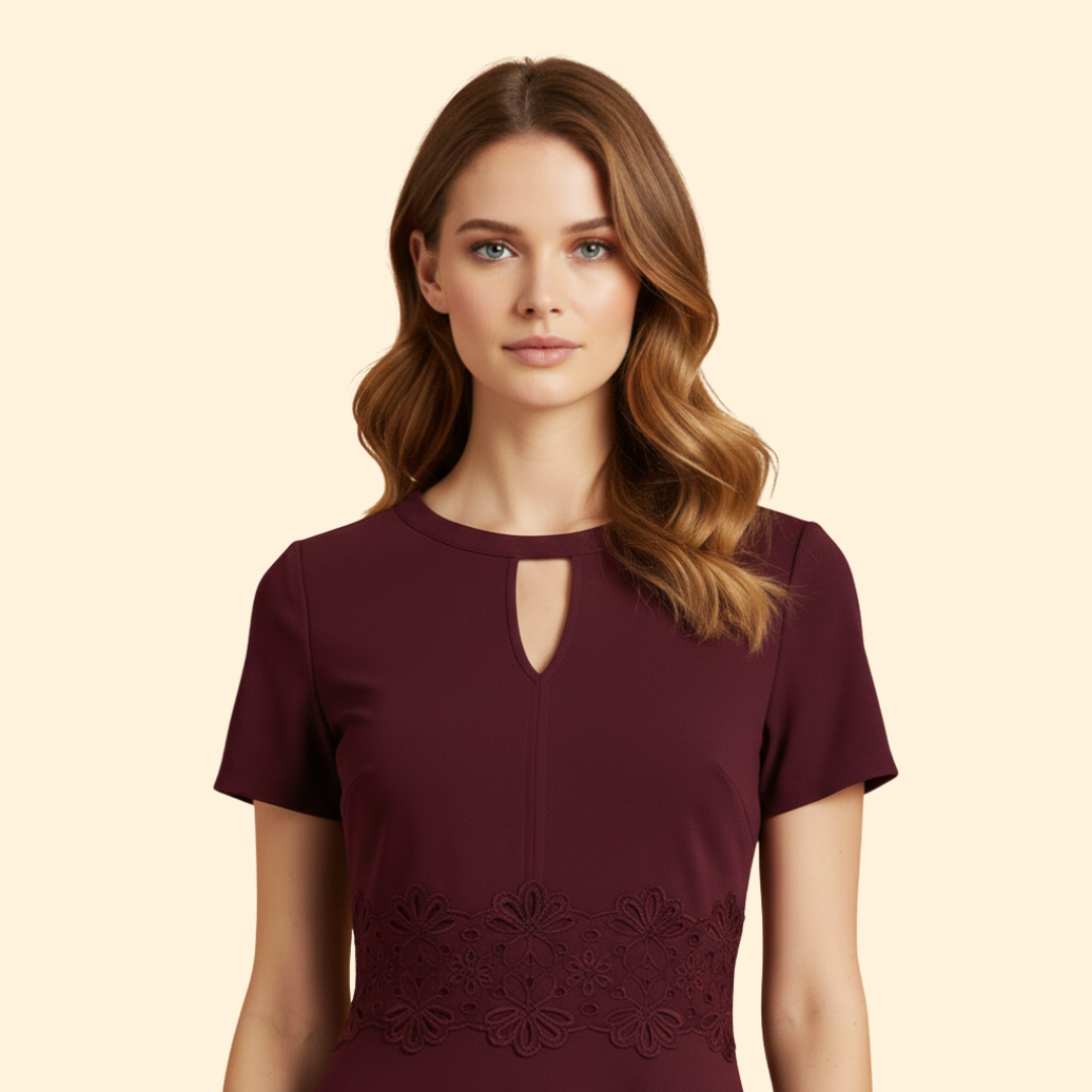 Women's Lace Waist Accentuated Dress