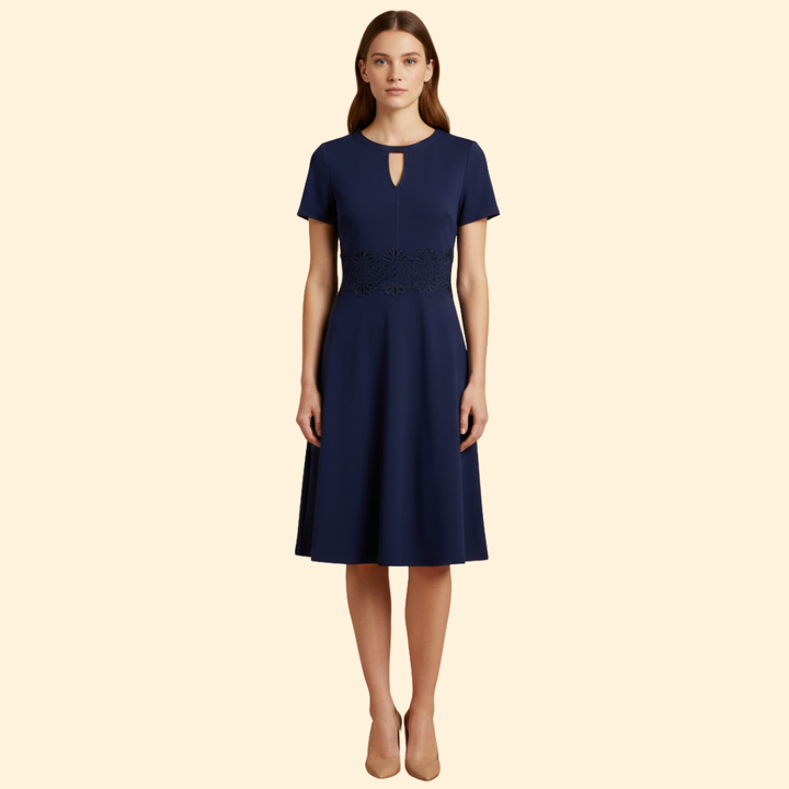 Women's Lace Waist Accentuated Dress
