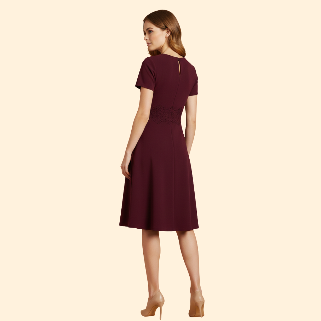 Women's Lace Waist Accentuated Dress