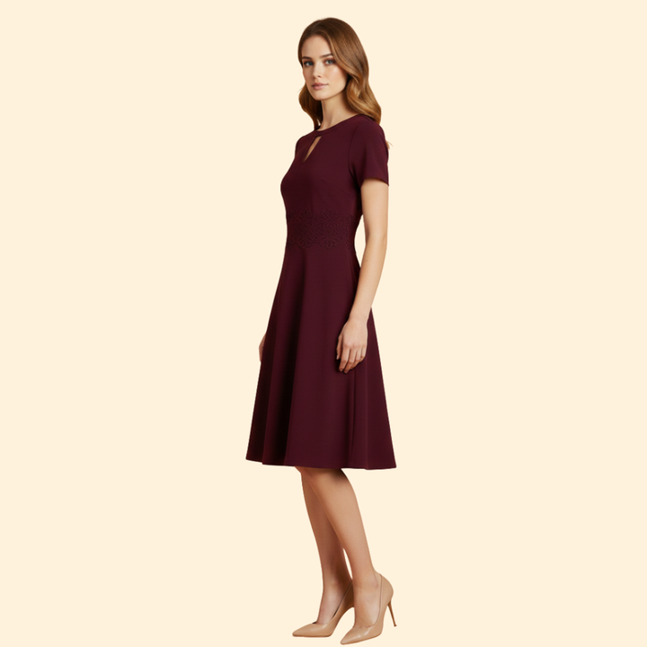 Women's Lace Waist Accentuated Dress
