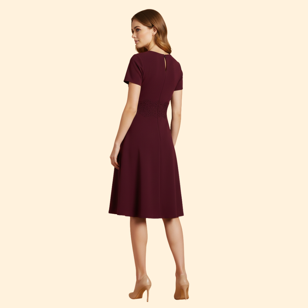 Women's Lace Waist Accentuated Dress