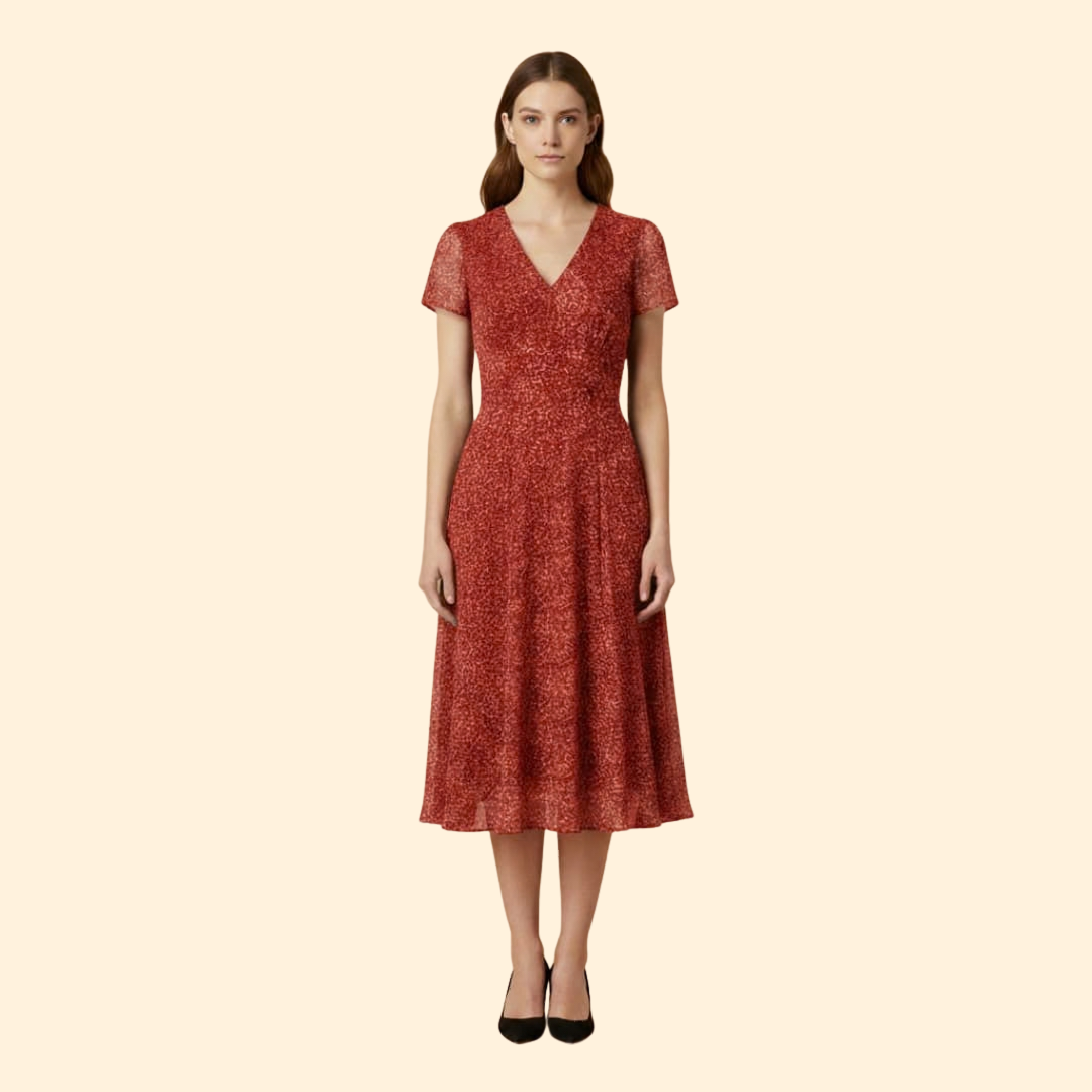 Women's Playful A-Line V-Neck Dress