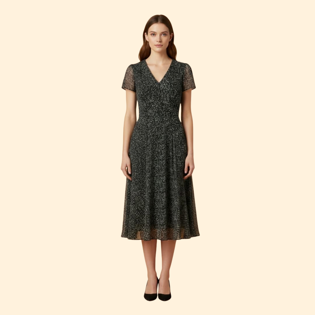 Women's Playful A-Line V-Neck Dress