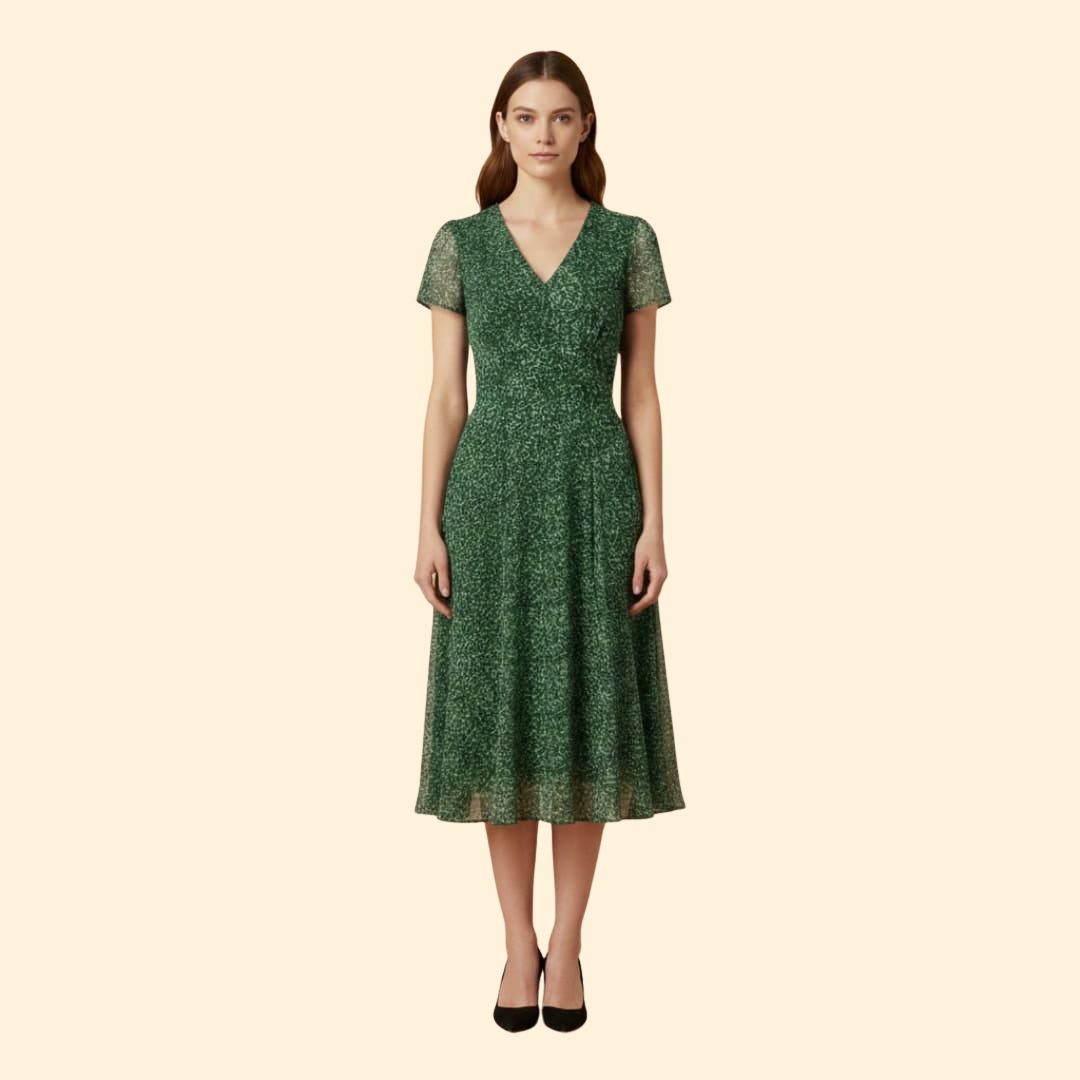 Women's Playful A-Line V-Neck Dress