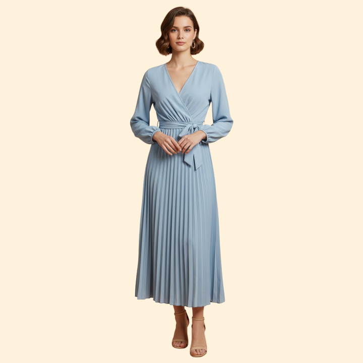Women’s Pleated Belt Dress