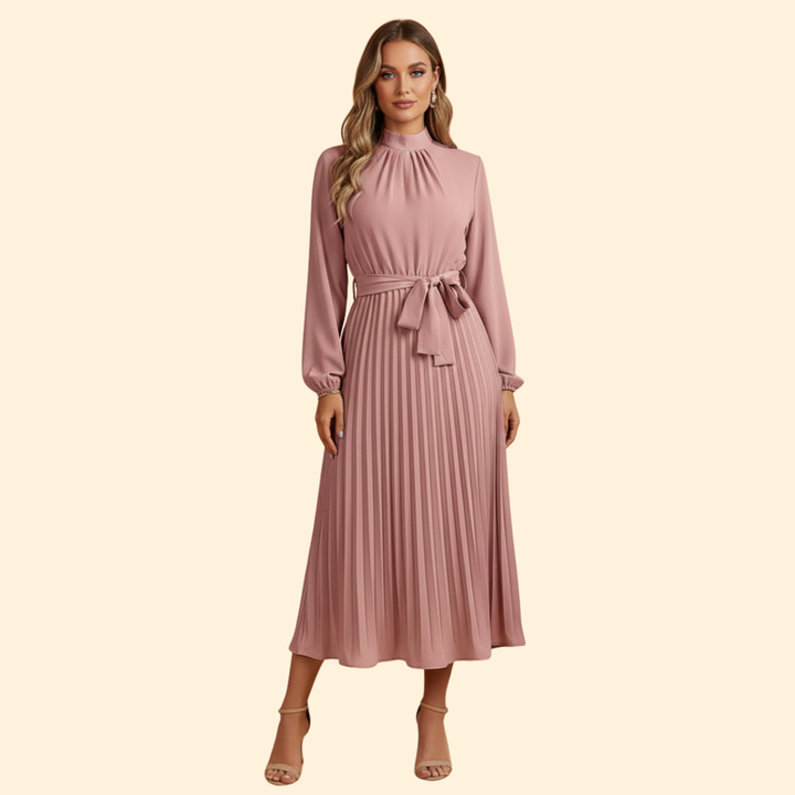 Women’s Pleated Belt Dress