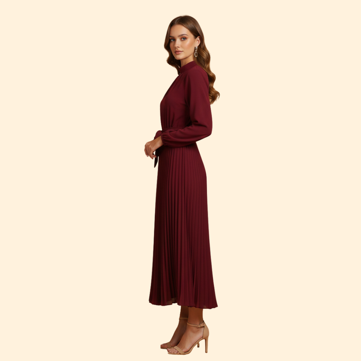 Women’s Pleated Belt Dress