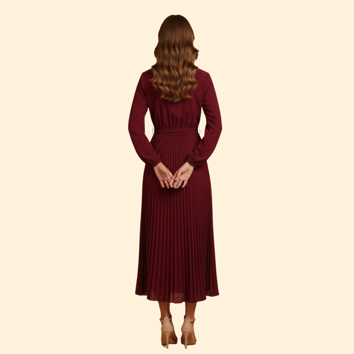 Women’s Pleated Belt Dress
