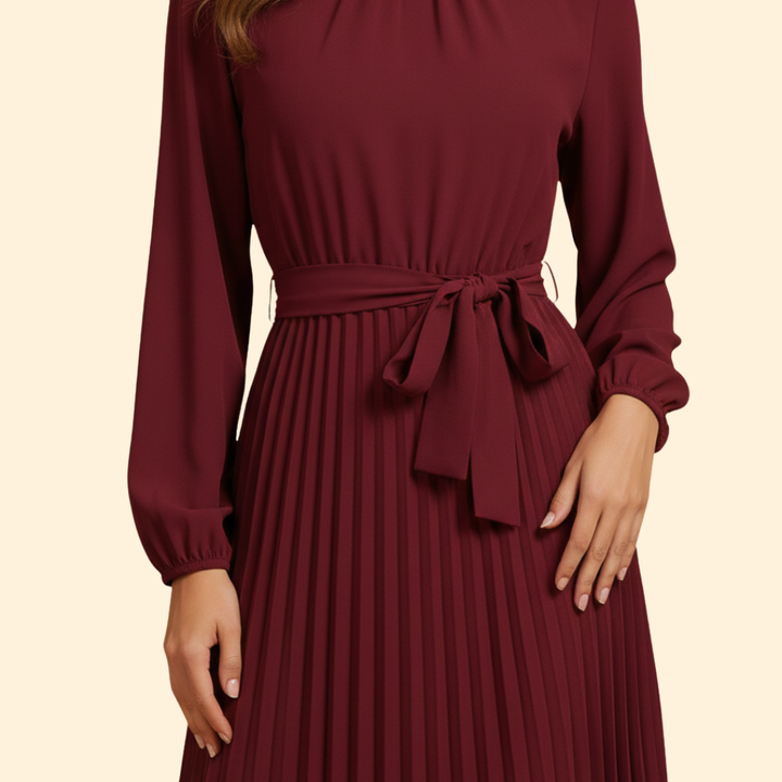 Women’s Pleated Belt Dress
