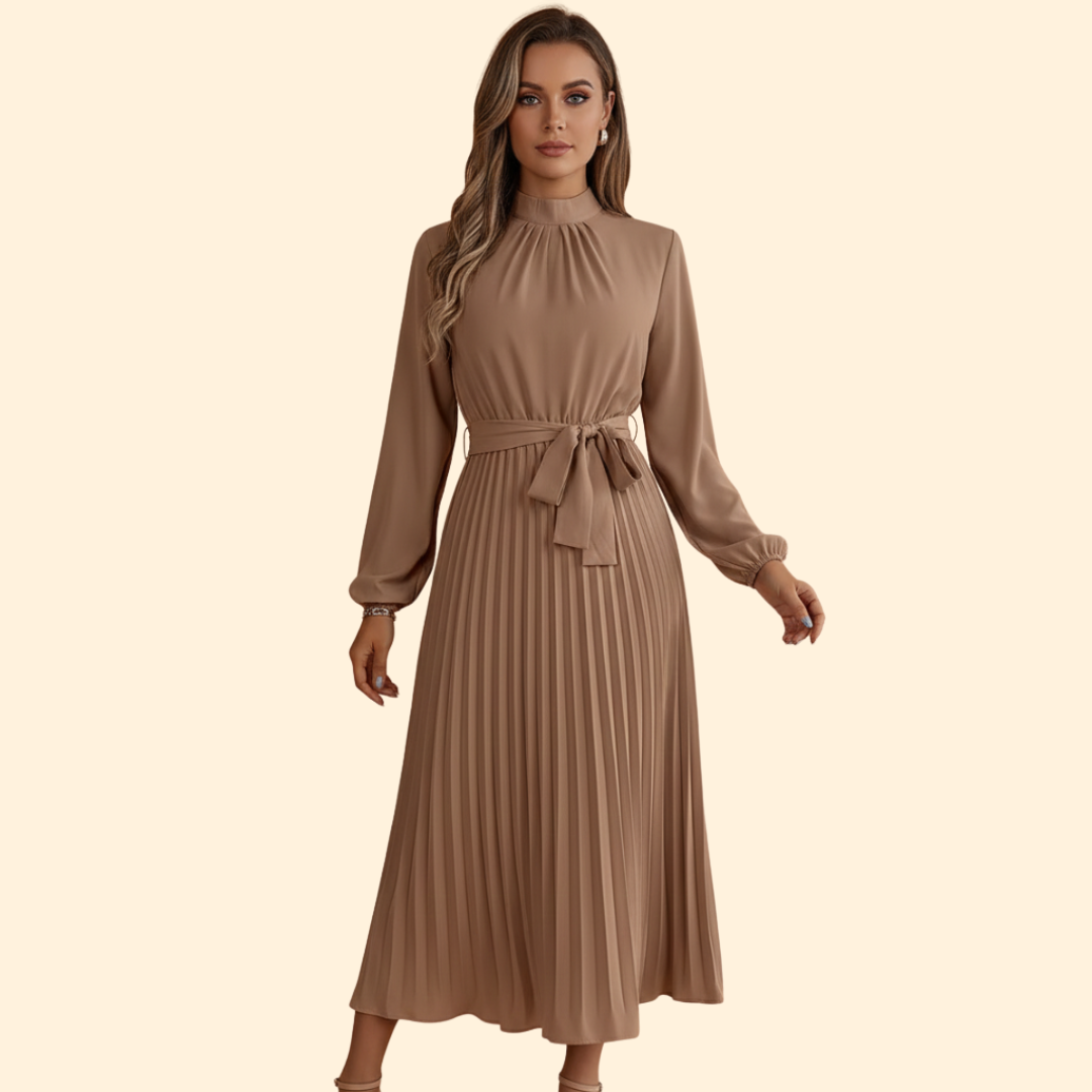 Women’s Pleated Belt Dress