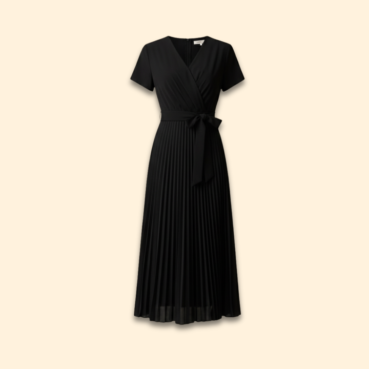 Women's Pleated V-Neck Dress