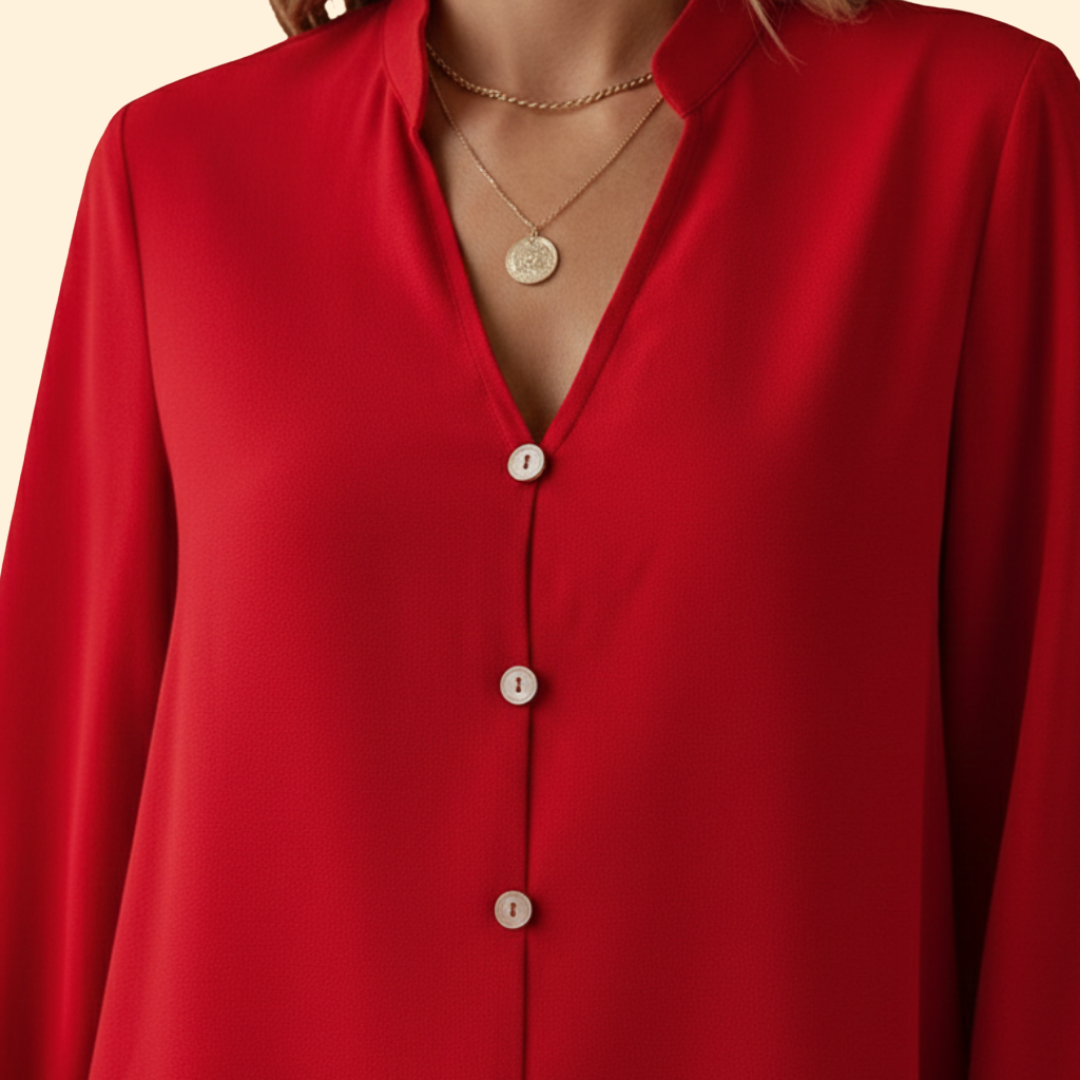 Women's Puff Sleeve Button Placket Dress