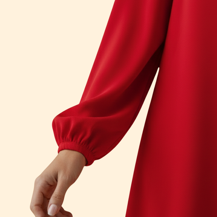 Women's Puff Sleeve Button Placket Dress