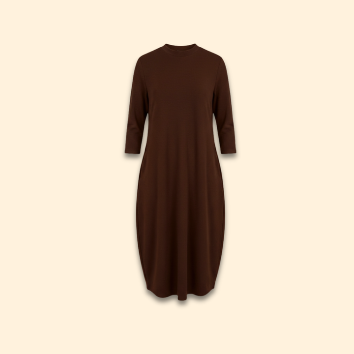 Women's Solid Color Round Neck Dress