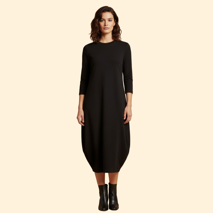 Women's Solid Color Round Neck Dress