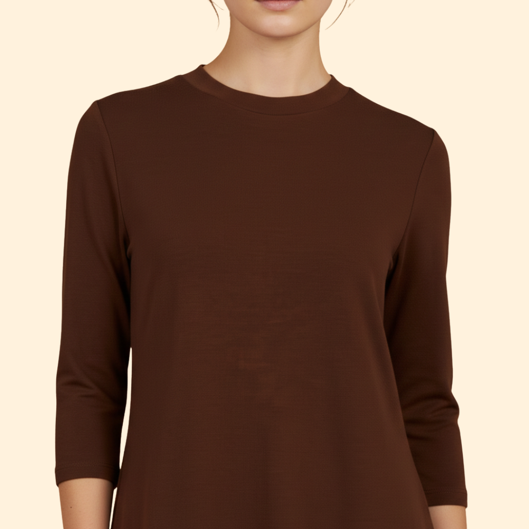 Women's Solid Color Round Neck Dress