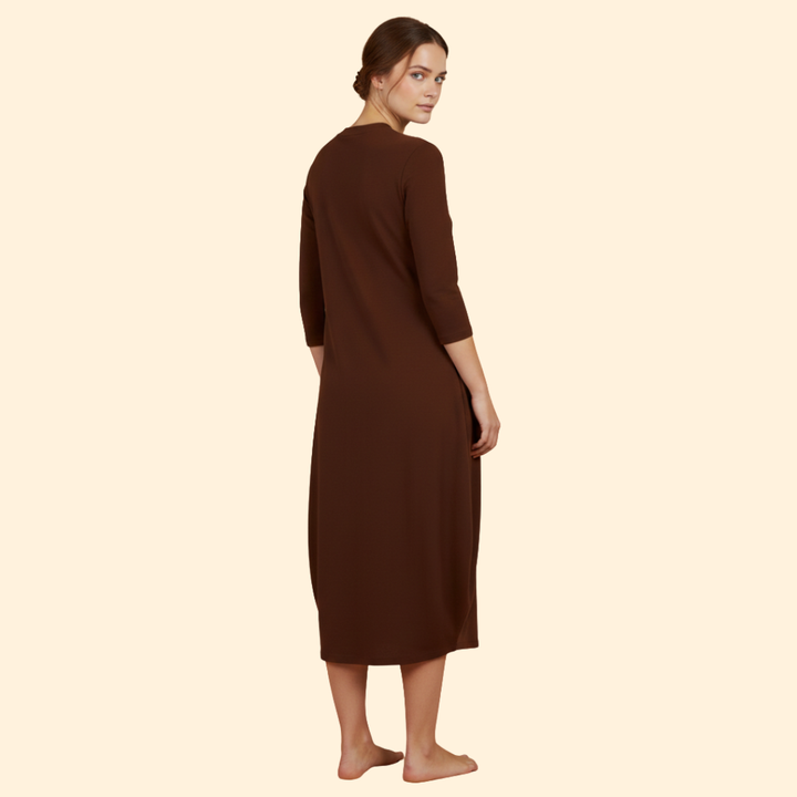 Women's Solid Color Round Neck Dress