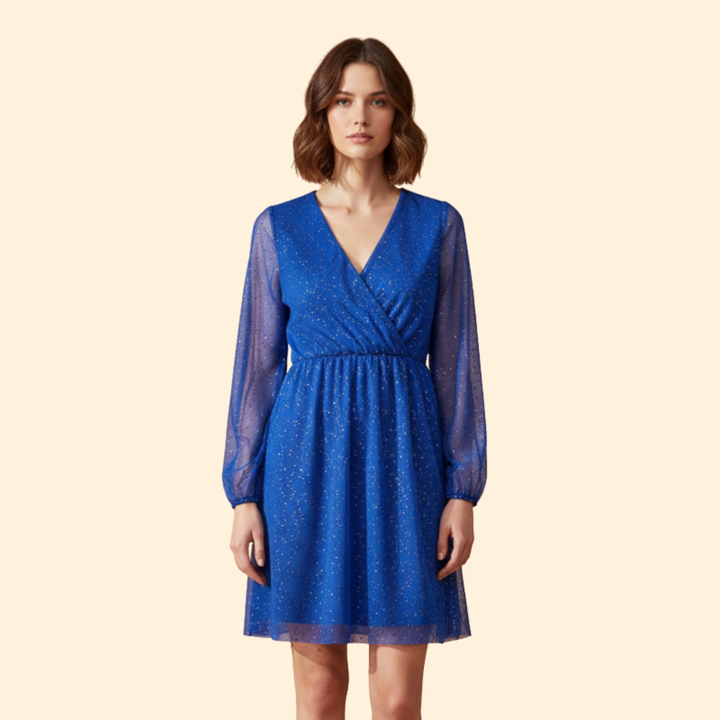 Women’s Sparkle V-Neck Mini Dress