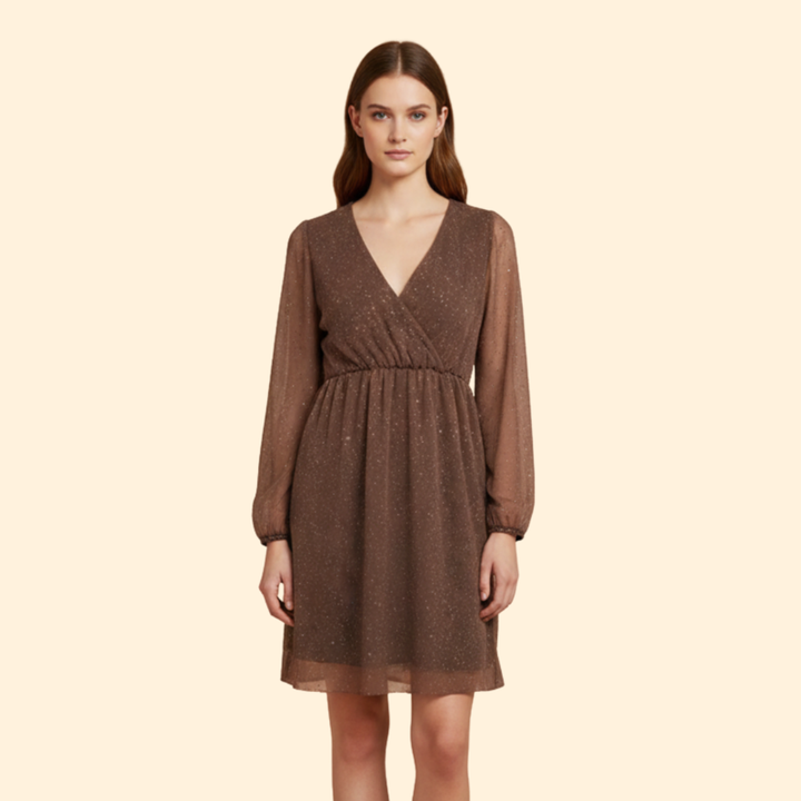 Women’s Sparkle V-Neck Mini Dress