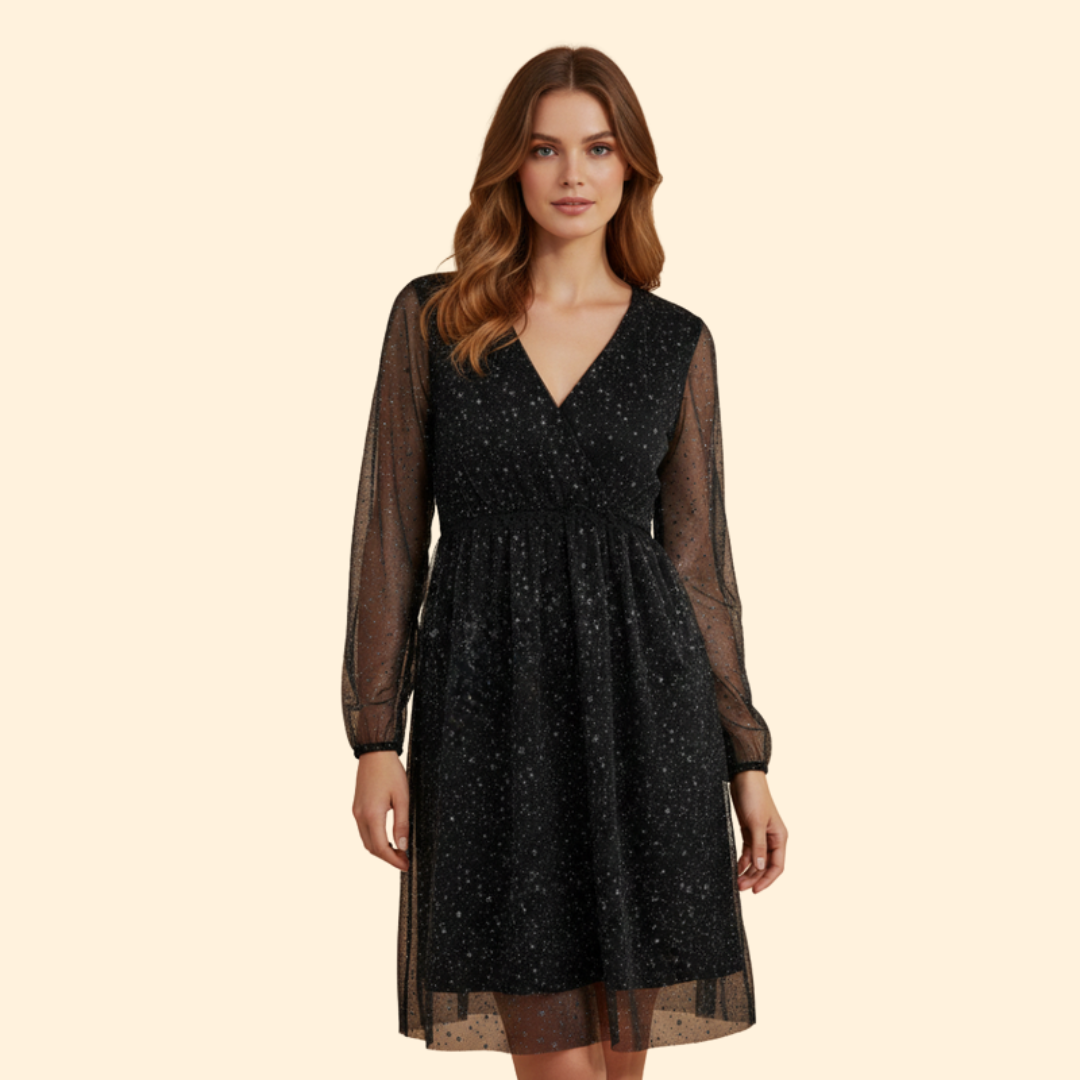 Women’s Sparkle V-Neck Mini Dress