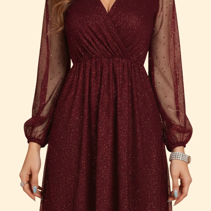 Women’s Sparkle V-Neck Mini Dress